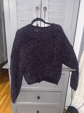 Sanctuary Plush Chenille Crewneck Sweater - Deep Plum